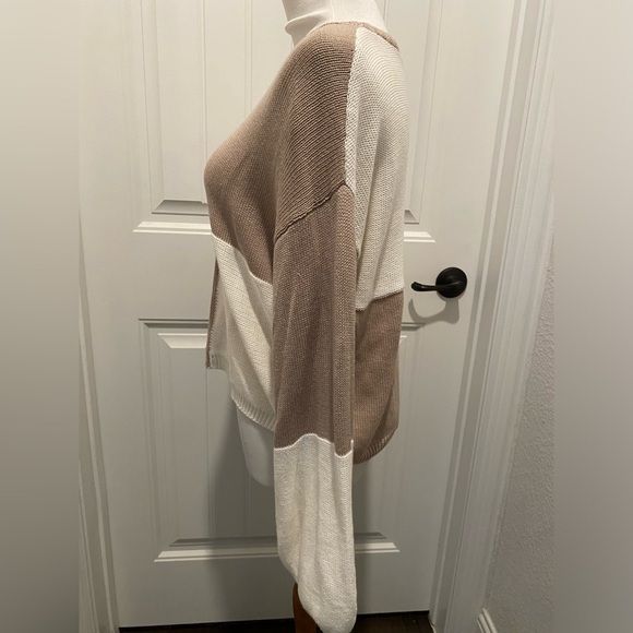 Z Supply cream and brown knitted sweater - Picture 3 of 4